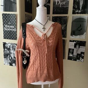 Free People V-Neck Sweater - Rust